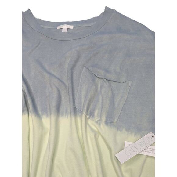Abound Tops Tie Dye Cropped Pocket T-Shirt Green Blue Ombre Cotton Women's New S - Picture 4 of 4